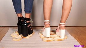 High Heel Bread Crush - Food Crushing - HD MP4