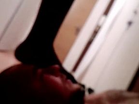 My wife trampling my face and cock