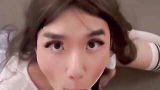 POINT OF VIEW Of Guy Porking His Transgirl Homie
