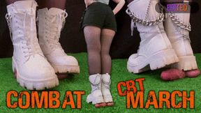 Combat Girl Marching on Your Cock and Balls in White Ankle Boots (Edited Version) - Tamystarly - Cock Balls Crush Trample, CBT, Bootjob, Trampling, Shoejob, Stomping