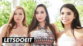 Gina Valentina, Karlee Grey and Maddy O'Reilly Fuck Rich Nerd Stud For Some Cash - SCAM ANGELS