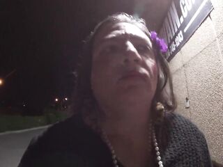 Sissy Aged CD solo masturbation in the outdoors