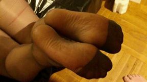 Black transparent reinforced toe nylon soles