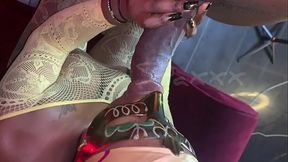 Ebony Beauty Sucks BBC at Club Party