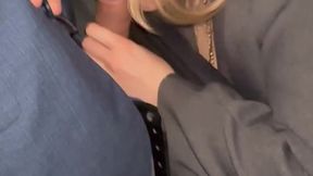 Blowjob to the driver in the parking lot and on the street , public blowjob