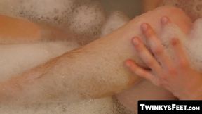 TwinkysFeet.com - Twink enjoys a hot shower and massages his feet before jerking off