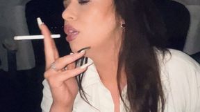 HOT smoking blowjob in the backseat of my car