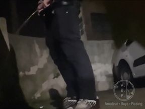 Amateur Boy Caught Peeing in the Street After Party