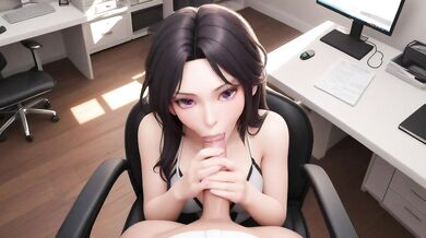 AI Generated - Hot Hentai Office Girl POV Messy BJ Huge Boobs Business Suit Vibes