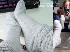 Busty blonde in foot fetish porn