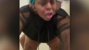 Caught by a fan getting drilled in a public stairwell