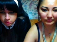 nun and friend on webcam