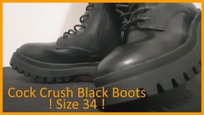 LittleShoes - Black Combat Boots Cock Crush Trample Size 34 | 039A