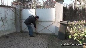 Horny french mature in stockings double vaginal plugged and sodomized