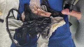 Piss and cum on best friends used panties!