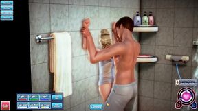 Blonde Honey Select Babe Gets Fucked in Shower With Bathrobe On