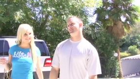 Blonde gets a warm facial cumshot from her dude