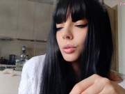 Goth Babe Smoking in bathrobe (full vid on my 0nlyfans/ManyVids)