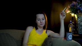 Petite amateur teen sucks on a cigarette in steamy French scene