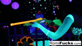 Romi &amp; Dani lesbian black-light fun