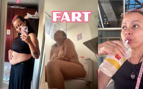 Bloated and Farting After Milkshake Massive Toilet Farts Explosion Naked Relief