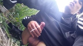 Twink's endless precum, big cumshots, replay, slow motion, compilation, Asian boy in adidas tracksuits, freeballing