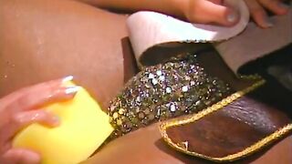 Dark Haired gets vagina banged by ebony penis