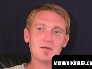 Rough stud strips naked to pleasure himself solo until he erupts