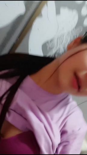 Porn actress touches herself masturbates