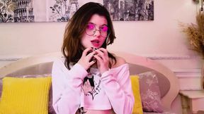 Cute Slut Slowly Strips and Sucks Deep
