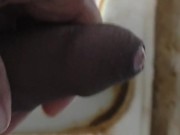 Jerking off nice fat cock with big testicles in the living room. Big Squirting Cumshot on Hand💦✊