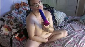 Whore Gagging on Dildo Anal Fingering