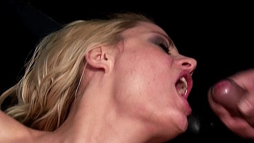 Chloe Conrad Threesome Blowjob Facial from Two Older Men
