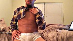 Hayden Taylor shows off his fine looking butt, stroking that big dick of his.