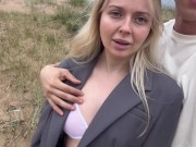 Public blowjob on the beach with a stranger