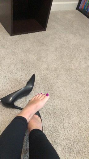 Stretching my sore bruised feet