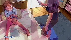 幼なじみの男子の部屋でオネショ見つかり写真を撮られて両手を拘束パイパンをクンニされ喉奥まで突き入れられて嵌められて中出しされています。