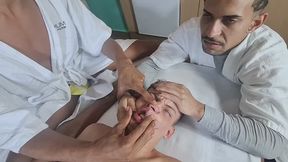 Two masseurs squeezing a client's face very hard part 1 by Giromba, Jack Harrys and Gabriel full HD