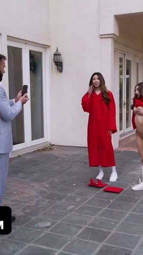 Stepdad Takes Nude Graduation Photos Of His Stepdaughter Camila And Her Best Friend Penelope   Clip 1
