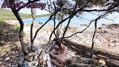 His cock got stroked right on Croatia beach for everyone to see