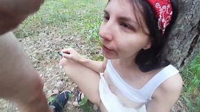 Public park FACEFUCK session with cute Russian wife!