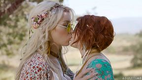 Lesbian hippie girls are making love like there's no tomorrow