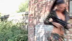 Kinky army couple enjoys having hardcore sex outdoors