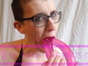 trans girl throatfucks herself