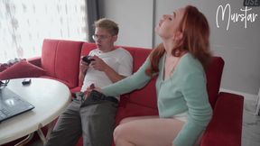 The Nerd Was Carried Away by the Game and Did Not Notice That His Cock Was Already in My Hand