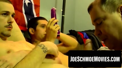 Ginger amateur fingers hole while jerking small dick