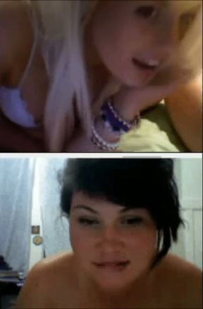 Lesbian girls are playing with their pussy on webcam