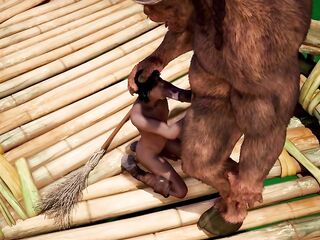A yiff monster screws a street cleaner in a fishing village