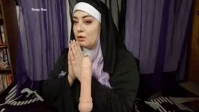 BBW Nun Sells Soul For Fuck Machine