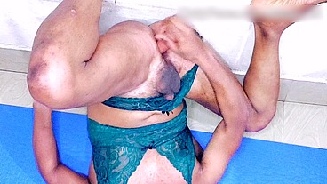 Hot and sexy Thailand ladyboy anal fuck in upside-down position
